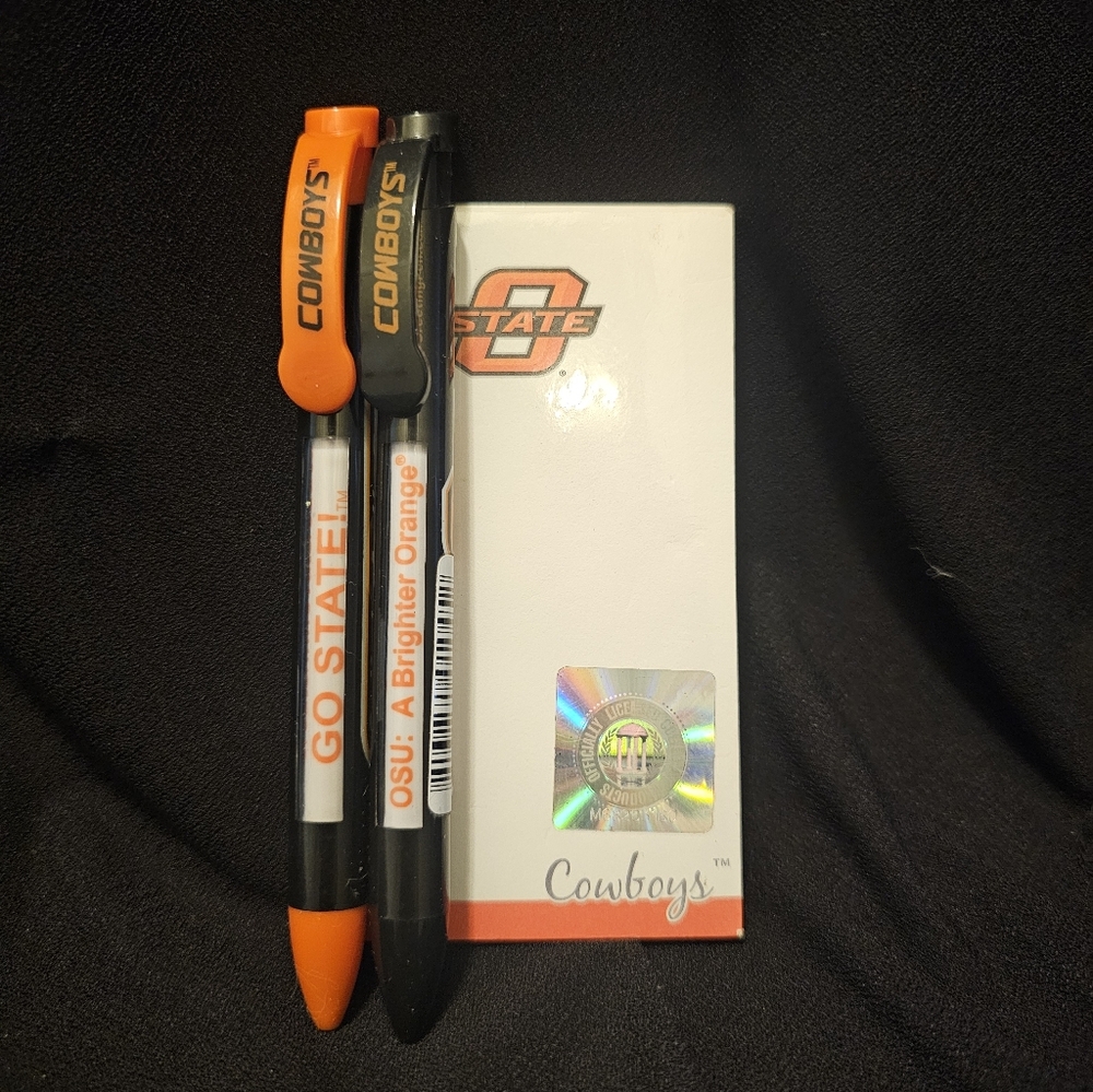 Oklahoma State Cowboys- 2 Click Pen And Notepad-New